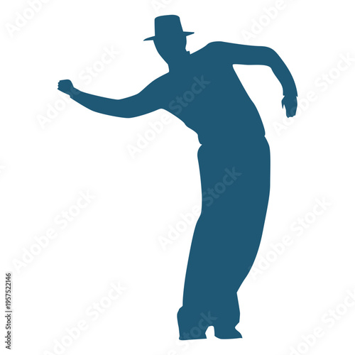 Hip hop dancer man wave silhouette