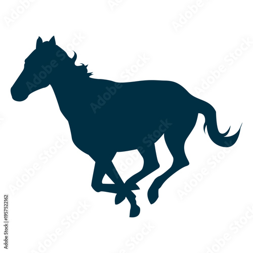 Horse galloping silhouette