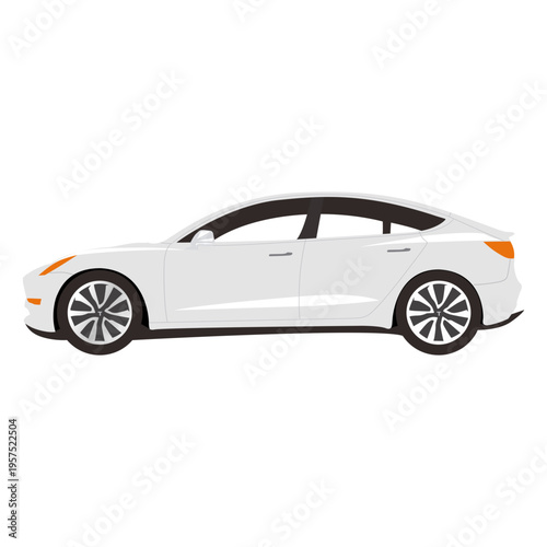 White sedan illustration