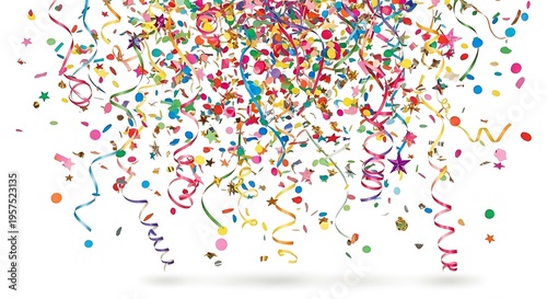 Colorful Confetti and Ribbons Celebration