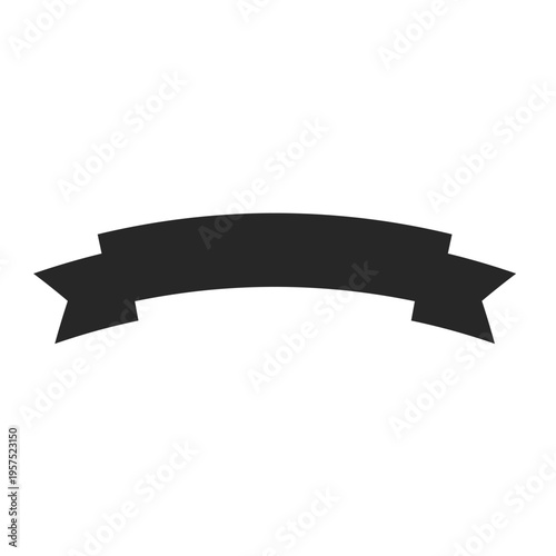 Minimalist black curved banner ribbon vector 