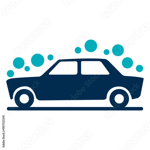 Bubbles covered car icon