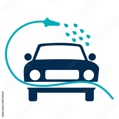 Car washed with hose icon