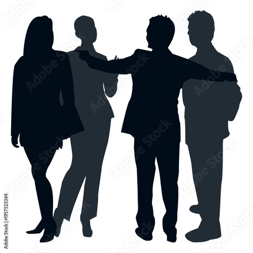 Colleague group silhouette