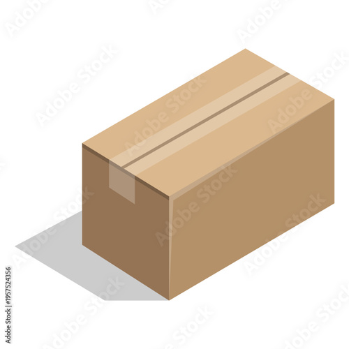 Sealed rectangular white cardboard box
