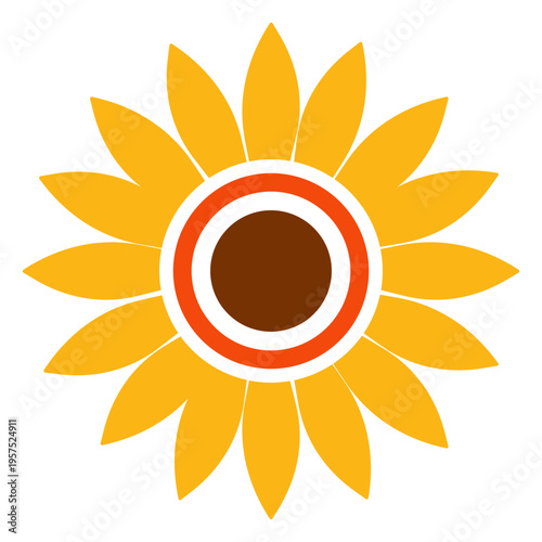 Flat sunflower head graphic