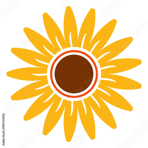 Flat sunflower head illustration