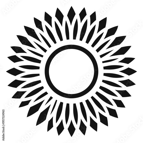 Grey sunflower head icon