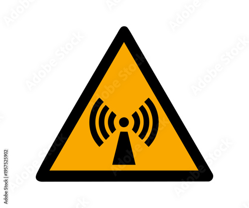 ISO 7010 W005 Warning. Non-ionizing radiation sign vector design and illustration. 

