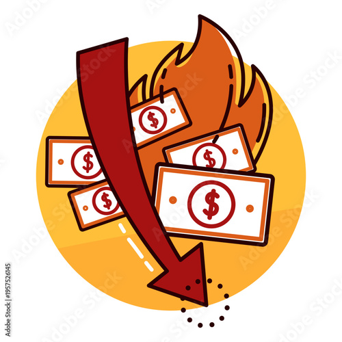 Money burn rate icon