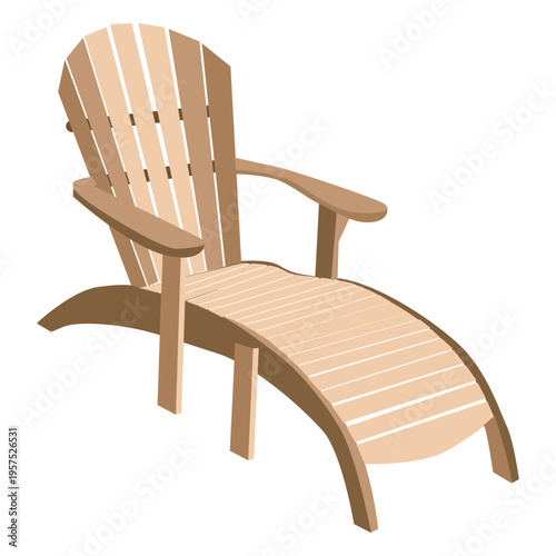 Wooden adirondack sun lounger