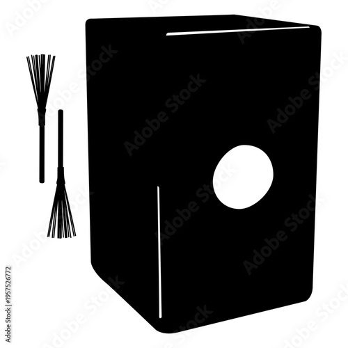 Cajon peruano musical instrument silhouette