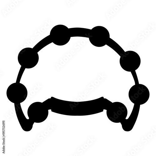 Hand held tambourine musical instrument silhouette