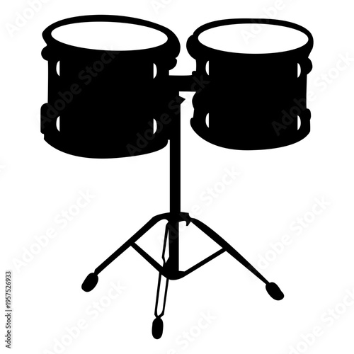 Hanging toms musical instrument silhouette