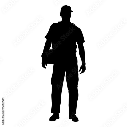 Emergency medical technician doctor silhouette