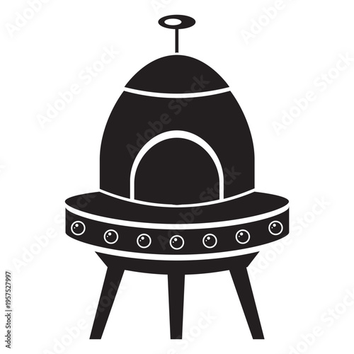 Flying saucer kids flat icon