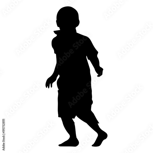 Kid walking silhouette