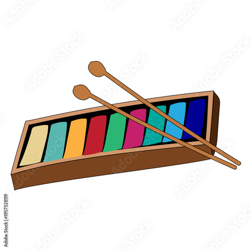 Kids glockenspiel musical instrument doodle