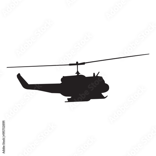 Military helicopter silhouette