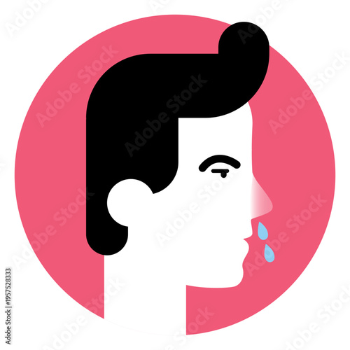 Runny nose sickness symptom icon