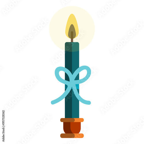 Shamash candle with ribbon