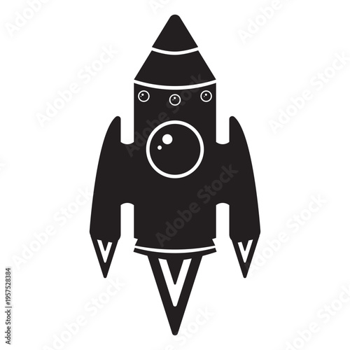 Space rocket black icon