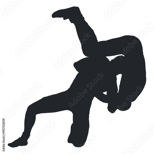 Wrestler throwing silhouette
