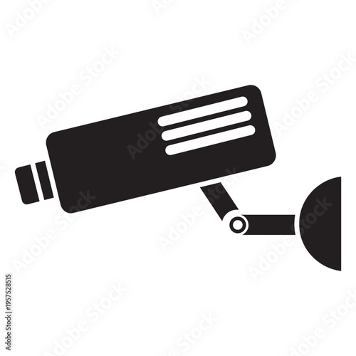 Video security camera flat icon