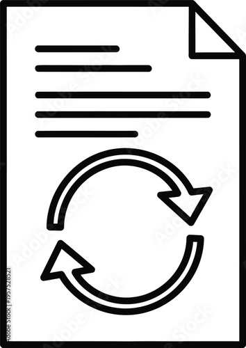 Document refresh icon with circular arrows