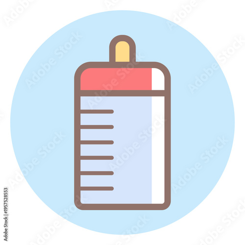 Baby feeding bottle circle icon