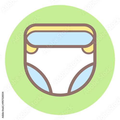 Baby diaper circle icon