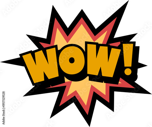 Collection of comic style “WOW!” icon explosion speech bubbles with bright colors, halftone textures. Perfect for comics, posters, ads, and fun graphic designs.