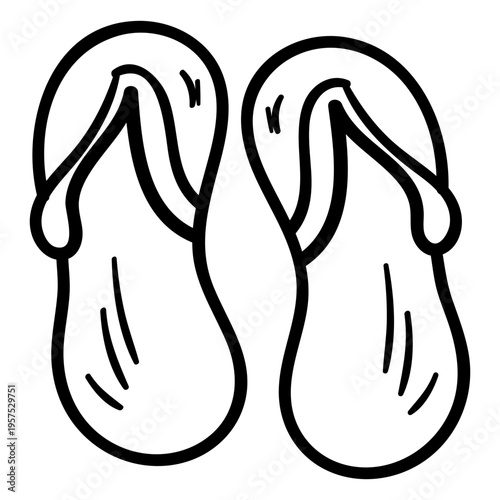 Flip flops hippie doodle