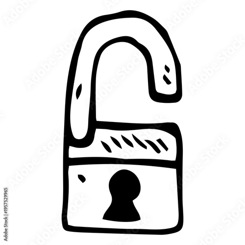 Padlock doodle icon doodle icon