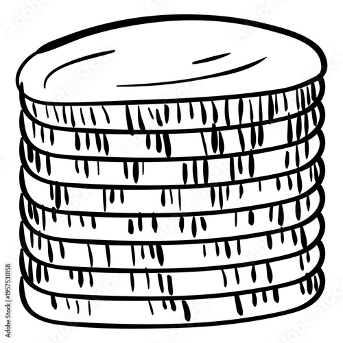 Poker chips stack doodle