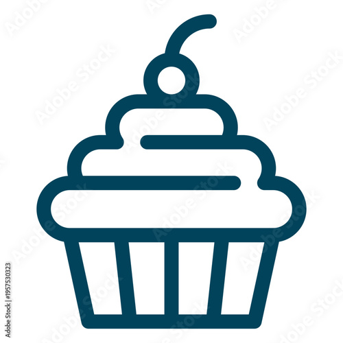 Cupcake stroke icon