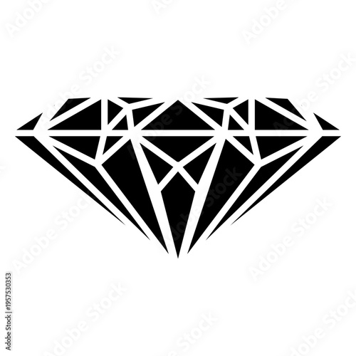 Diamond gem black icon