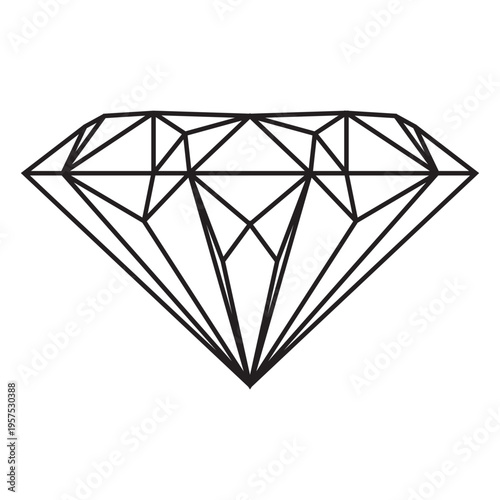 Diamond gem stroke icon