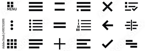 Set hamburger website navigation menu. hamburger menu icons. Vector set of menu button elements hamburger menu. Vector illustration eps 10.