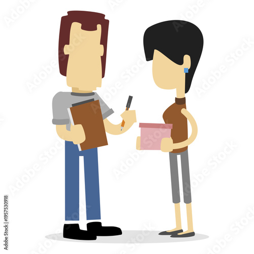 Woman signing delivery