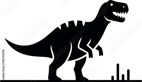 Black tyrannosaurus rex silhouette standing