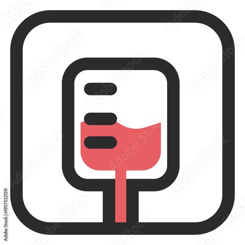 Blood bag colored stroke icon