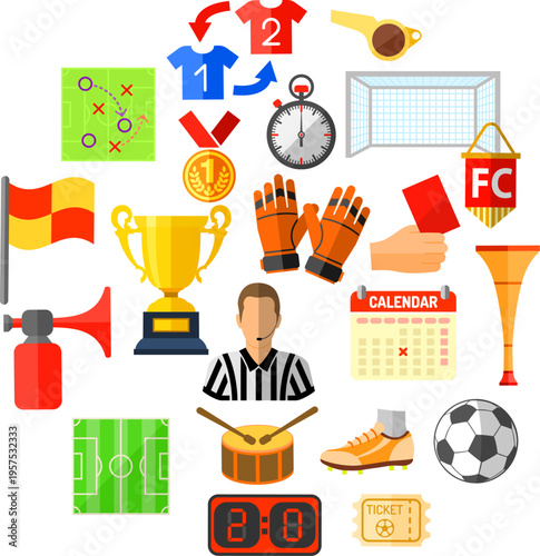 Soccer Flat Icon Concept