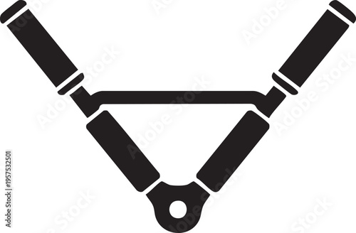 Black and white illustration of a motorcycle handlebar and front fork