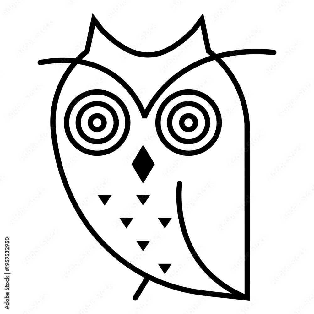 Obraz premium Spiral eyes owl stroke icon