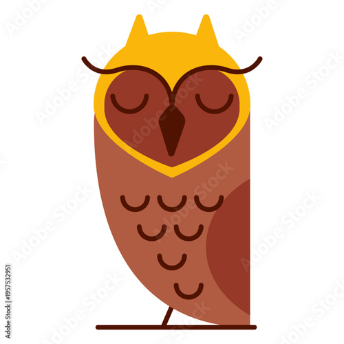 Sleepy owl illustration