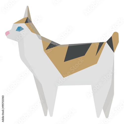 Fotografie American bobtail cat geometric illustration