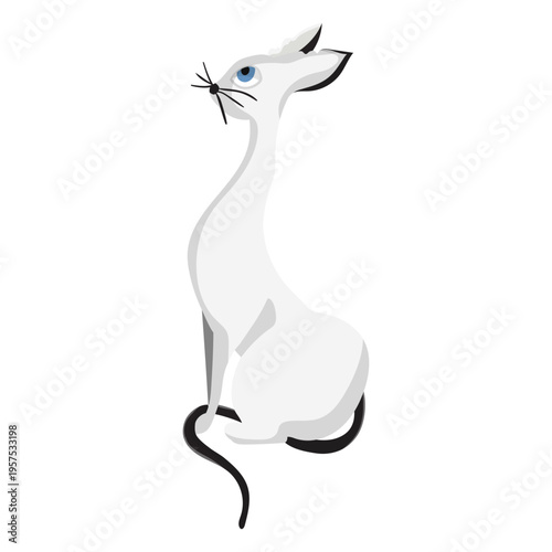 Cat sitting illustration