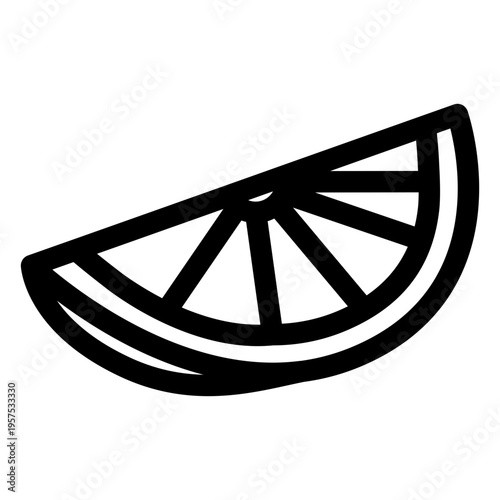 Orange slice stroke icon