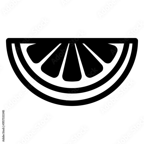 Orange citrus slice silhouette